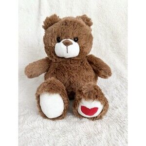Animal Adventure Brown Teddy Bear Heart Foot 10” Stuffed Animal Toy 2021